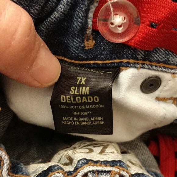 5/$25 Jeans and long sleeve t-shirt combo, size 7X slim - Picture 7 of 7